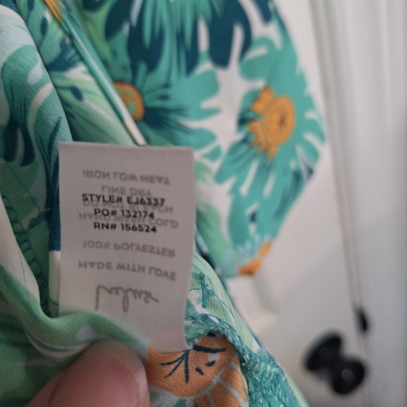 Lulu's Green Floral Kimono Robe Duster Coverup, Sz S - Picture 6 of 7